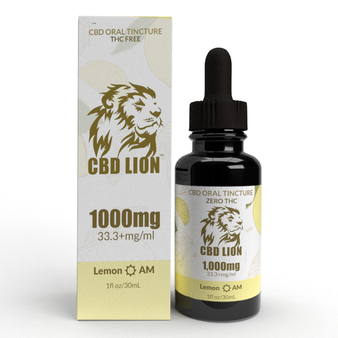 1,000mg CBD Tincture Lemon AM Box with Bottle