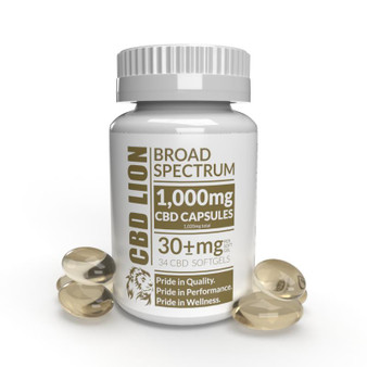 CBD Capsules - 1000mg Broad Spectrum - 34 Capsules