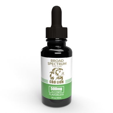 Shop 500MG CBD Broad Spectrum Flavorless Tincture | CBD LION