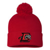Drury Hockey Embroidered PANTHERS ICE HOCKEY Cuffed Pom Pom Beanie - Red