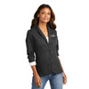 Child Advocacy Center WHITE LOGO Ladies Fleece Blazer - Dark Charcoal Heather