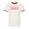 #BookTokBabe FICTIONAL BOYFRIENDS VALENTINE Unisex Ringer Tee - Vintage White / Red