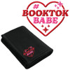 #BookTokBabe EMBROIDERED Red & Pink Sparkle Heart - Ultra Plush Blanket - Deep Black