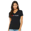 Robert Craig Films NO ADDRESS - Premium Ladies V-Neck Tee - Black