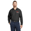 Ozark Aeroworks EMBROIDERED RED & WHITE AN EAGLE PARTNER - Red Kap® Long Sleeve Industrial Work Shirt - Charcoal