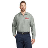 Ozark Aeroworks EMBROIDERED RED & WHITE AN EAGLE PARTNER - Red Kap® Long Sleeve Industrial Work Shirt - Light Grey