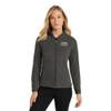 SAHRA SHRM - EMBROIDERED Ladies Microfleece Full-Zip Jacket - Black Charcoal Heather