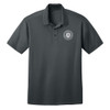 Kinetic Bridges Academy SCHOOL CREST Silk Touch Performance Polo - Steel Grey