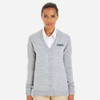 Old Missouri Bank OMB LOGO Embroidered Women's Pilbloc™ V-Neck Button Cardigan Sweater - Grey Heather