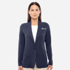 Old Missouri Bank OMB LOGO Embroidered Women's Shawl Collar Cardigan - Navy