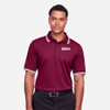 Old Missouri Bank OMB WHITE LOGO Embroidered Men's CrownLux Performance® Plaited Tipped Polo - Burgundy