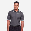 Old Missouri Bank OMB WHITE LOGO Embroidered Men's CrownLux Performance® Plaited Tipped Polo - Graphite