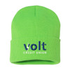 Volt Embroidered Cuffed Beanie - Neon Green