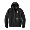 Gutterglove® EMBROIDERED FLC WHITE & RED G HOME® Carhartt® Thermal-Lined Duck Active Jac - Black