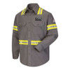 Gold Mechanical BLACK & WHITE Embroidered Bulwark Fire-Resistant Hi-Visibility Work Shirt