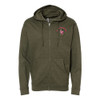 Pink Feather Society EMBROIDERED LOGO Unisex Zip Hoodie