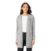 Pink Feather Society EMBROIDERED LOGO Open Front Long Cardigan