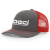 Charcoal / Red - White