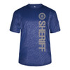 GCSO LEFT SIDE BADGE & SHERIFF IN GREY - Embossed Performance T-shirt - Royal Blue