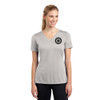 GCSO BADGE IN BLACK - Ladies V-Neck Performance T-shirt - Silver