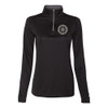GCSO BADGE, FLAG & SHERIFF IN GREY - Ladies Performance Quarter Zip Pullover - Black/Graphite