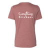 EVERYTHING KITCHENS - WHITE - FLC PAN, BACK TEXT, SLEEVE EK - Super Soft LADIES RELAXED FIT Cotton Jersey Tee - Heather Mauve