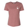 EVERYTHING KITCHENS - WHITE - FLC PAN, BACK TEXT, SLEEVE EK - Super Soft LADIES RELAXED FIT Cotton Jersey Tee - Heather Mauve