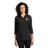 MOCIC Ladies Smooth Blend 3/4 Sleeve Polo - Black