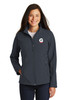 Gutterglove® EMBROIDERED FLC WHITE & RED G - Ladies Soft Shell Jacket - Battleship Grey