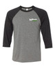 Gutterglove® FLC WHITE LEAFBLASTER PRO® - Premium Unisex Baseball Tee - Grey / Charcoal Black Triblend