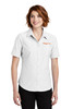 Village Inn Ladies Short Sleeve SuperPro Oxford Shirt - White