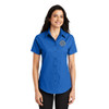 GCSO CHROME BADGE - Short Sleeve LADIES Easy Care Shirt - Strong Blue