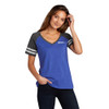 Regional Eye Center EMBROIDERED Women's Game V-Neck Tee - Heather True Royal/Heather Charcoal