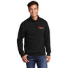 Ozark Aeroworks EMBROIDERED RED & WHITE AN EAGLE PARTNER - Mens Fleece 1/4-Zip Pullover - Black