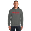 Aurora Christian Academy FULL FRONT RED ATHLETIC WORDMARK - Unisex Fleece Hoodie - Charcoal Aurora Christian Academy FULL FRONT RED ATHLETIC WORDMARK - Unisex Fleece Hoodie - Charcoal