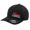 Ozark Aeroworks EMBROIDERED CAP LEFT PANEL RED & WHITE AN EAGLE PARTNER - Flexfit® Air Mesh Back Cap - Black/Black