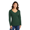 Meeks Port & Company® Long Sleeve Fan Favorite V-Neck Tee - Ladies