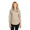 Brentsville Embroidered TIGER-BD Ladies Long Sleeve Easy Care Shirt - Stone