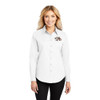 Brentsville Embroidered TIGER-BD Ladies Long Sleeve Easy Care Shirt - White/Light Stone