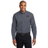 Brentsville Embroidered TIGER-BD Men's Long Sleeve Easy Care Shirt - Steel Grey/Light Stone