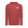 Glendale Falcon Regiment EMBROIDERED "FR" ICON - Unisex Tri-Blend Surplice Hooded Long Sleeve T-Shirt - Red Heather