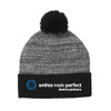 Smiles Made Perfect Heather Pom Beanie - Black/Grey Heather