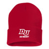 Drury Hockey Embroidered DU ICE HOCKEY Cuffed Beanie - Red