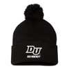 Drury Hockey Embroidered DU ICE HOCKEY Cuffed Pom Pom Beanie - Black