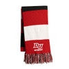 Drury Hockey Embroidered DU ICE HOCKEY Striped Fringe Scarf - True Red / White / Black