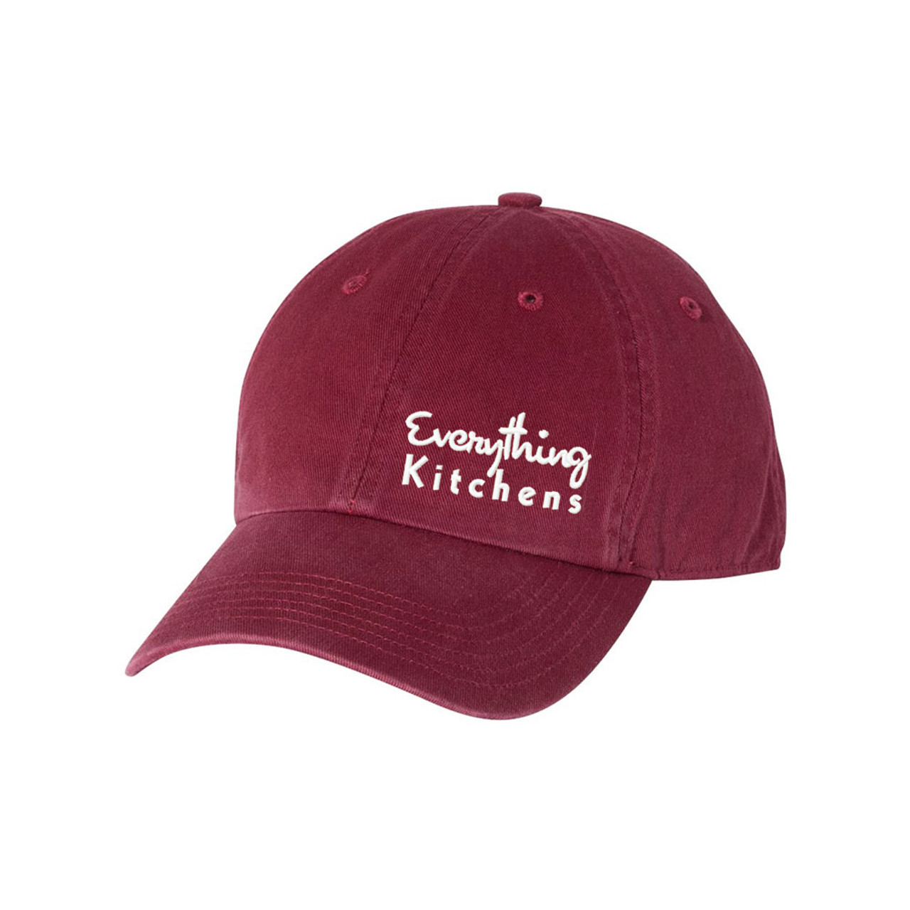 EVERYTHING KITCHENS - WHITE TEXT EMBROIDERY - Richardson Washed Chino Cap -  Cardinal