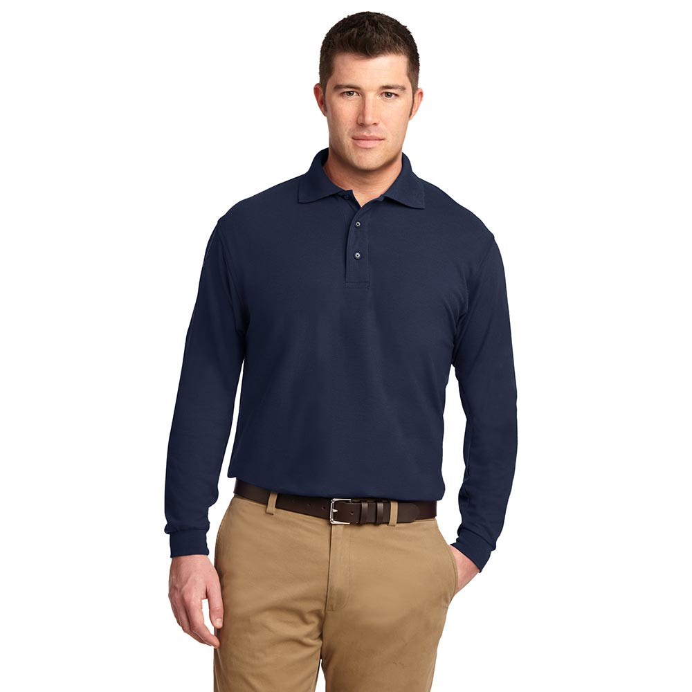 Meeks Port Authority® Long Sleeve Silk Touch™ Polo