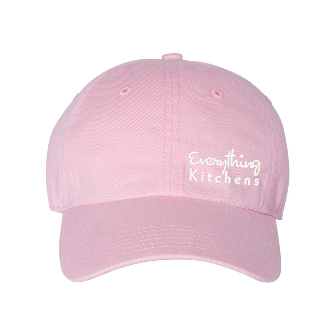 EVERYTHING KITCHENS - WHITE TEXT EMBROIDERY - Richardson Washed Chino Cap -  Pink