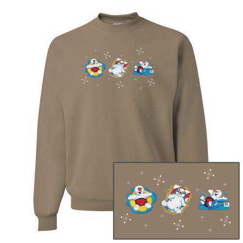 Beach Snowmen EMBROIDERED Unisex Sweatshirt - Khaki