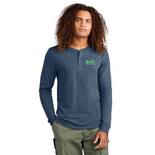 Volt Embroidered Unisex Long Sleeve Henley